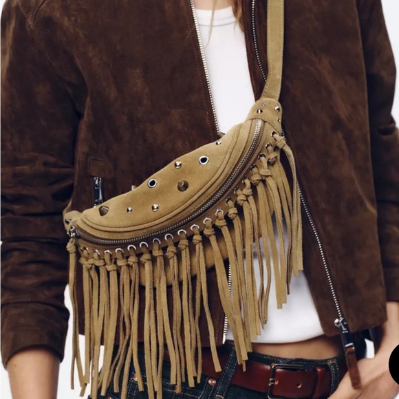 Fringed Suede Belt Bag